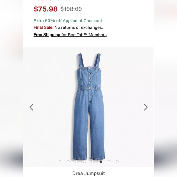 BRAND NEW LEVIS DENIM ROMPER - Picture 6 of 16